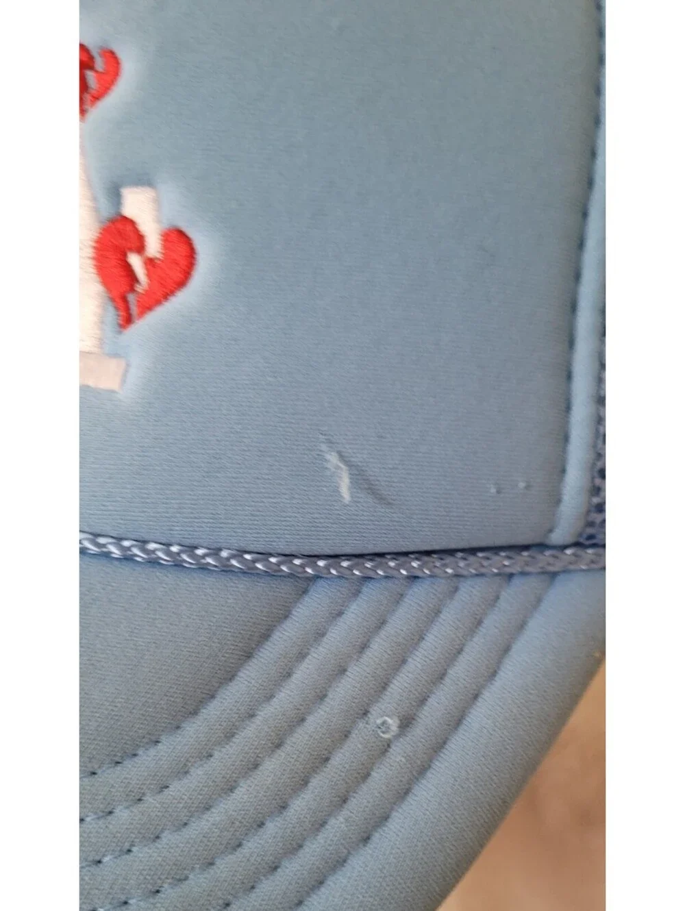 LA Dodgers Light-Blue Trucker Hat with Heart Embroidery Y2K – Sun Cap Snapback